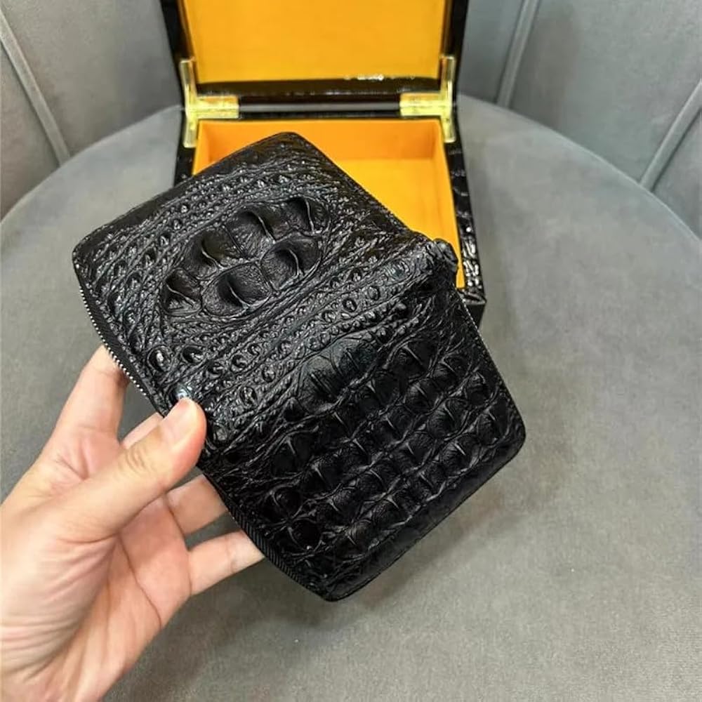 小物 crocodile wallet Crocodile Alligator Head Real Leather Men Bifold Slim Coin